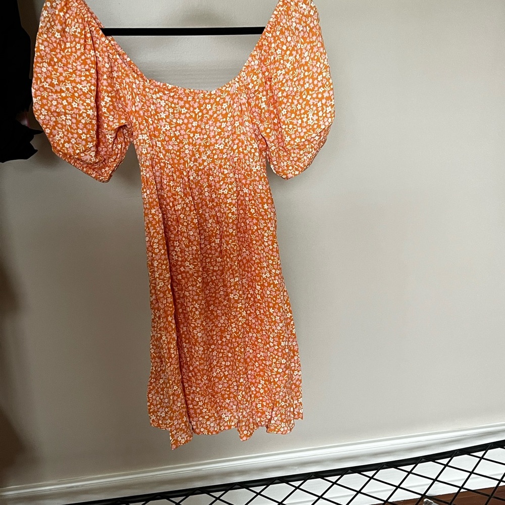 Billabong Orange Floral Mini Dress